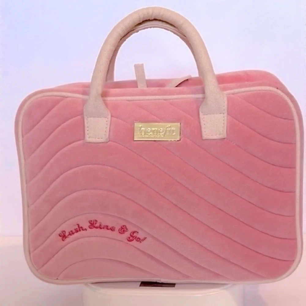 Benefit cosmetics travel bag with handles PINK NWOT